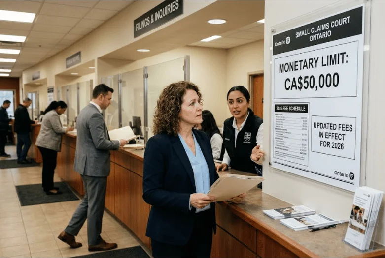 Small Claims Court Ontario 2026: The Definitive Guide to CA$50,000 Claims, Updated Fees, Filing Rules, Deadlines, Trials & Enforcement