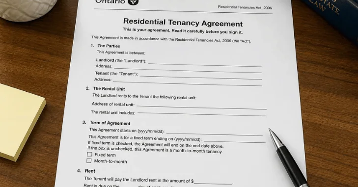 Residential Tenancy Agreement Ontario